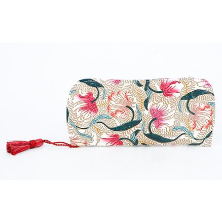 ふるさと納税 【文庫屋大関】メガネケース　ノースガーデン＜コーラル＞【皮革工芸品】 ファッション小物...