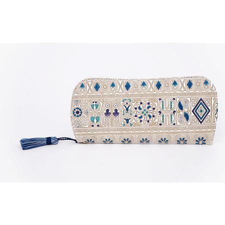 ふるさと納税 【文庫屋大関】メガネケース　アポロン＜ブルー＞【皮革工芸品】 ファッション小物 民芸品...