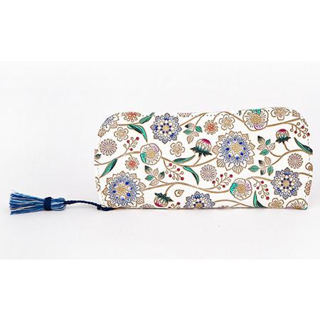 ふるさと納税 【文庫屋大関】メガネケース　ダリア＜コバルトブルー＞【皮革工芸品】 ファッション小物 ...