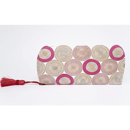 ふるさと納税 【文庫屋大関】メガネケース　笠菊＜桃花＞【皮革工芸品】 ファッション小物 民芸品  東...