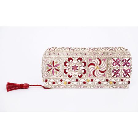 ふるさと納税 【文庫屋大関】メガネケース　錦紗＜ピンク＞【皮革工芸品】 ファッション小物 民芸品  ...