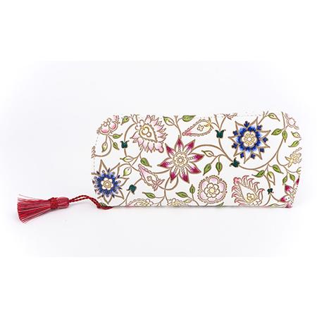ふるさと納税 【文庫屋大関】メガネケース　花更紗【皮革工芸品】 ファッション小物 民芸品  東京都墨...