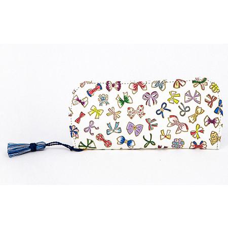 ふるさと納税 メガネケース プチリボン 文庫屋大関 メガネ ケース メガネ入れ 大人 かわいい 本革...