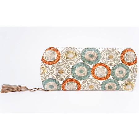 ふるさと納税 【文庫屋大関】メガネケース　笠菊＜若草＞【皮革工芸品】 ファッション小物 民芸品  東...