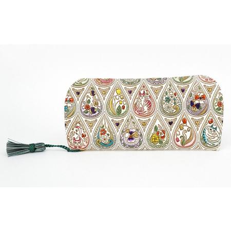 ふるさと納税 【文庫屋大関】メガネケース　花と猫＜ミックス＞ 　【皮革工芸品】 ファッション小物 民...