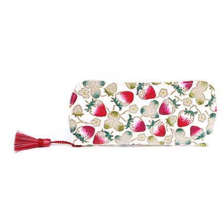 ふるさと納税 メガネケース 文庫屋大関 いちご ケース 眼鏡 めがね イチゴ 苺 皮 革製品 皮革製...