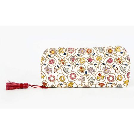 ふるさと納税 【文庫屋大関】メガネケース　金唐小花【皮革工芸品】 ファッション小物 民芸品  東京都...