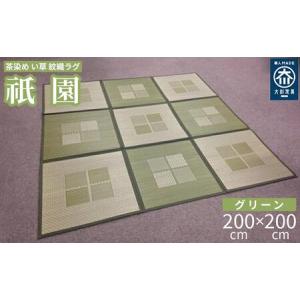 ふるさと納税 い草中敷きラグ　DX祇園　グリーン　200ｘ200cm