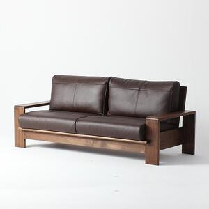 ふるさと納税 ソファ　マロン180　ウォールナット　無垢　本革　WAプラス　日本製　福岡県　大川市 福岡県大川市