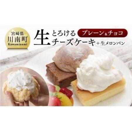 ふるさと納税 『押川春月堂本店』とろける生チーズケーキセット（プレーン＆チョコ）【スイーツ ケーキ ...