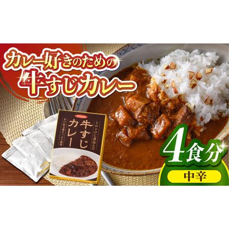 ふるさと納税 中辛 牛すじカレー 4食【カレー工房　NVfoods】[KAB104]/ 長崎 平戸 ...