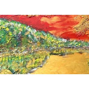 ふるさと納税 富士山溶岩パワーアート「赤富士と...の詳細画像1