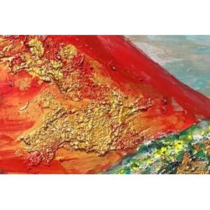 ふるさと納税 富士山溶岩パワーアート「赤富士と...の詳細画像2