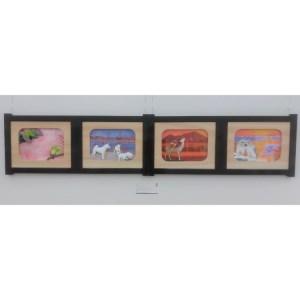 ふるさと納税 【受注制作】木彫り Wall decor「春夏秋冬、それぞれの愛」【hms028】 和...