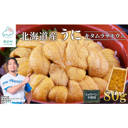 ふるさと納税 北海道産 うに キタムラサキウニ 80g ミョウバン不使用 ふり塩うに 冷凍保存 折り...