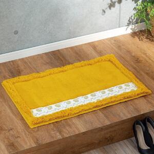 ふるさと納税 北欧フィンランドの「幸せを運ぶ鳥」小鳥柄の玄関マット　イエロー 和歌山県九度山町