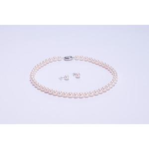 ふるさと納税 800-01あこや真珠ネックレス・ピアスセット(8.0-8.5mm) 三重県鳥羽市