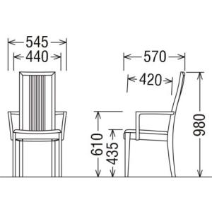 ふるさと納税 カリモク家具『肘付ダイニングチェ...の詳細画像1