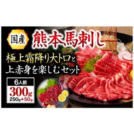 ふるさと納税 【国産】熊本馬刺し 上赤身＋大トロ 300g 国産 熊本 馬刺し 馬肉 馬 上赤身 大...