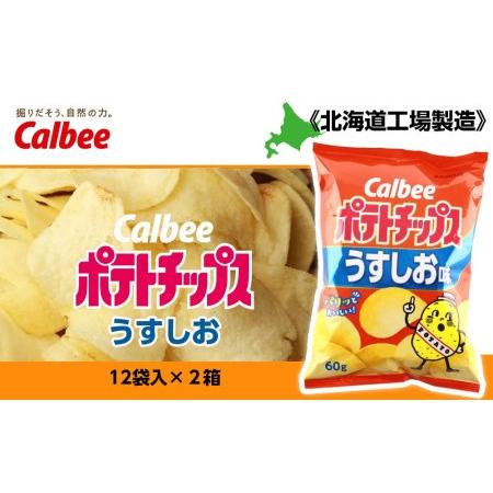 ふるさと納税 カルビーポテトチップス＜うすしお＞12袋入×2箱《北海道工場製造》 北海道千歳市