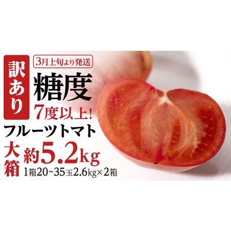 ふるさと納税 【2024年3月上旬発送開始】訳あり フルーツトマト大箱 約2.6kg×2箱 糖度7度...