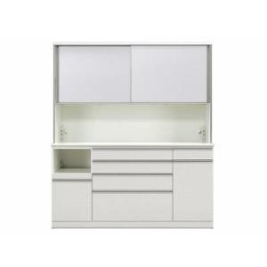 ふるさと納税 シュシュH キッチンボード 幅180cm ハイタイプ 引き戸 食器棚 オープンボード 完成品 カップボード ダイニングボード 大川家具 福岡県大川市