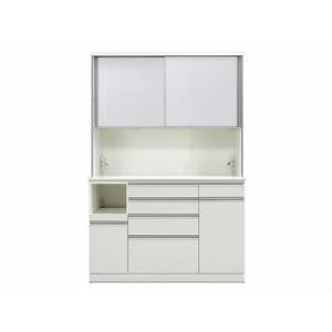 ふるさと納税 シュシュH ハイタイプ オープンボード キッチンボード 幅140cm カップボード 引き戸 食器棚 完成品 ダイニングボード 大川家具 福岡県大川市