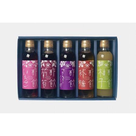 ふるさと納税 酢飲人気5本セットA（いちご、葡萄、ブルーベリー、林檎、柚子） 福岡県大川市