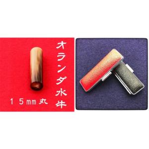 ふるさと納税 オランダ水牛15mm（7書体）牛革ケース（赤）