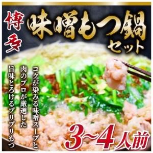 ふるさと納税 博多味噌もつ鍋　3〜4人前セット【配送不可地域：離島】【1296607】 福岡県大野城...