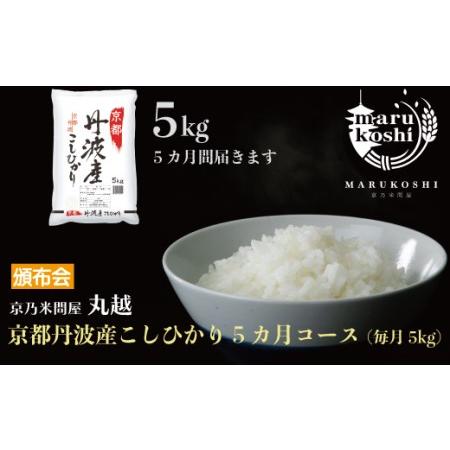 ふるさと納税 054N434 【頒布会5カ月コース】京乃米問屋 丸越　京都丹波産こしひかり5kg[高...