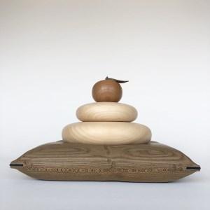 ふるさと納税 旭川家具 バウ工房「木ション鏡餅」 北海道東川町