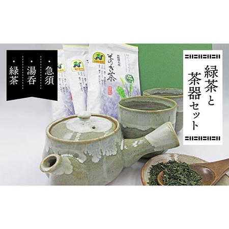 ふるさと納税 緑茶と茶器セット (急須×1・湯呑×2・緑茶100g×3) 茶 お茶 緑茶 日本茶 茶...