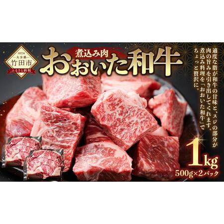 ふるさと納税 おおいた和牛 煮込み肉 1kg 牛すじ カレー シチュー 大分県竹田市