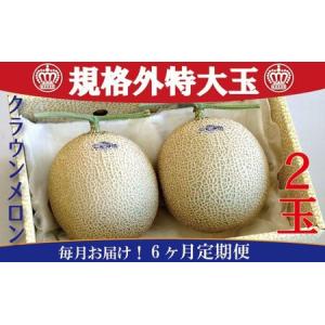 ふるさと納税 クラウンメロン　規格外特大玉　2玉入【毎月お届け6ヶ月定期便】【配送不可：離島】 果物 フルーツ デザート おやつ おもてなし ブ.. 静岡県浜松市