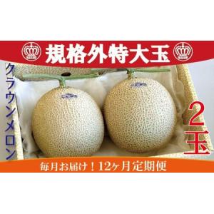 ふるさと納税 クラウンメロン 規格外特大玉 2玉入 【毎月お届け12ヶ月定期便】【配送不可：離島】 果物 フルーツ デザート おやつ おもてなし ブ.. 静岡県浜松市