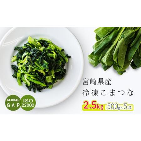 ふるさと納税 国産『冷凍こまつな』2.5kg(500g×5袋)  グローバルGAP取得の小松菜 時短...