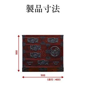 ふるさと納税 仙台箪笥 三尺片開箪笥80 拭き...の詳細画像2