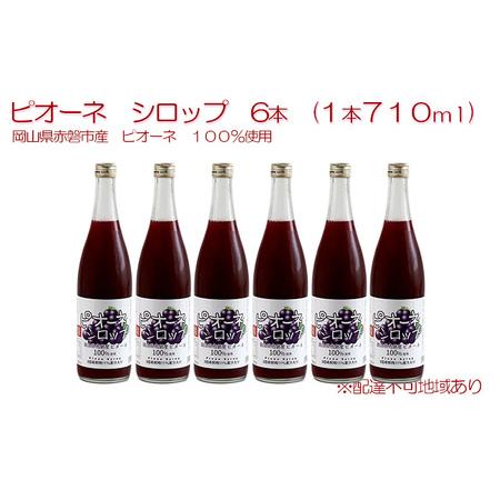 ふるさと納税 ピオーネ シロップ 6本（1本710ml） 岡山県 赤磐市産 ピオーネ 100％使用 ...