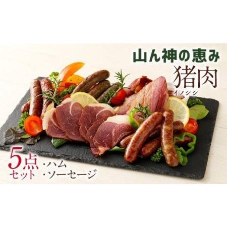 ふるさと納税 【竹田ジビエ】山ん神の恵み イノシシ肉 ハム・ソーセージ 5点セット 計460g 食べ...