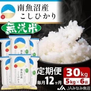 ふるさと納税 【JAみなみ魚沼定期便】南魚沼産こしひかり無洗米（30kg×全12回）｜無洗米 新潟県南魚沼市
