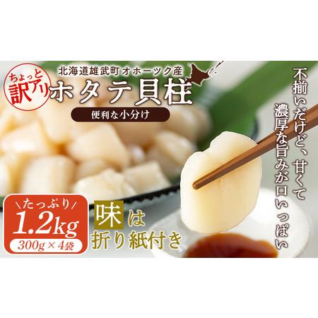 ふるさと納税 ちょっと訳ありホタテ貝柱小分け1.2kg【0320102】 北海道雄武町