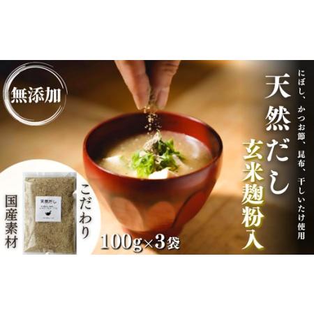 ふるさと納税 0B2-09 無添加 天然だし 玄米麹粉入 100g×3袋 国産素材 にぼし かつお節...