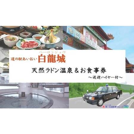 ふるさと納税 道の駅　あいおい白龍城（ペーロン城）天然ラドン温泉＆お食事券　1名さま〜送迎ハイヤー付...