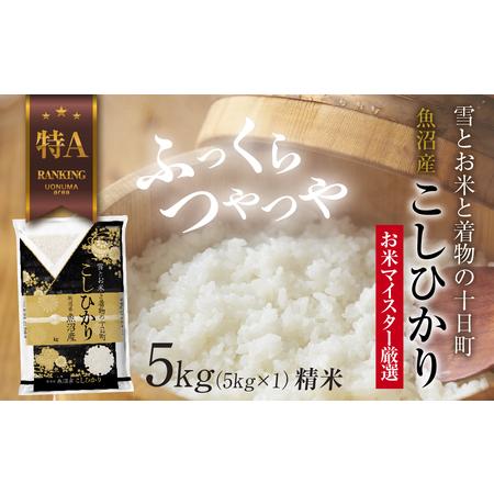 ふるさと納税 魚沼産 コシヒカリ 5kg お米 こしひかり 新潟 （お米の美味しい炊き方ガイド付き）...