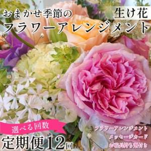 ふるさと納税 花 ブーケ 定期便 12回 フラワーアレンジメント ギフト 手作りカード付 花 徳島県小松島市