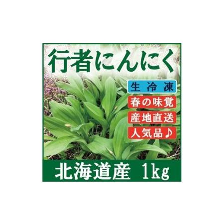 ふるさと納税 【北海道岩見沢市産】令和6年産 行者にんにく葉(冷凍) 1kg【09118】 北海道岩...