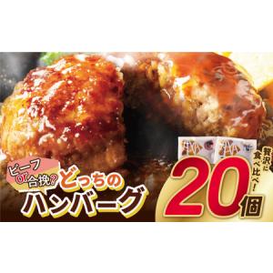 ふるさと納税 K61-31 どっちのハンバーグ!?デミグラスソース20個セット（ビーフ・合挽