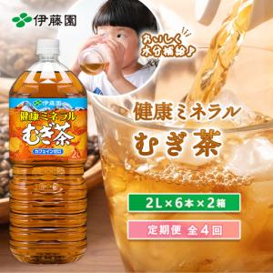 ふるさと納税 『定期便：全4回』健康ミネラルむぎ茶2L×6本×2箱【50001701】 北海道恵庭市