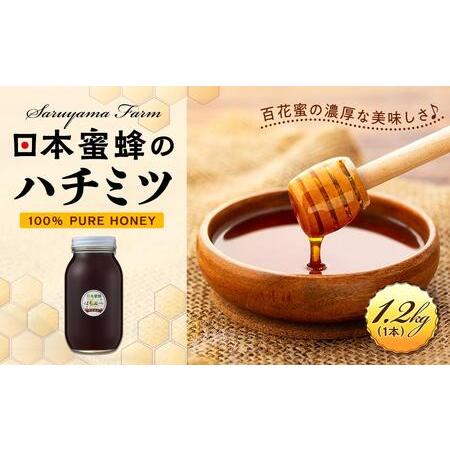 ふるさと納税 日本蜜蜂のハチミツ100％！はちみつ1.2kg  高級 自然食品 無添加 ニホンミツバ...